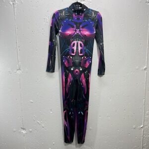 Badinka Womens Medium Purple Bionic Cyborg Full Bodysuit‎ Rave Festival Cosplay